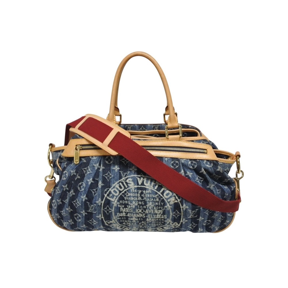 LOUIS VUITTON Cabas Raye Bag Monogram Denim Blue